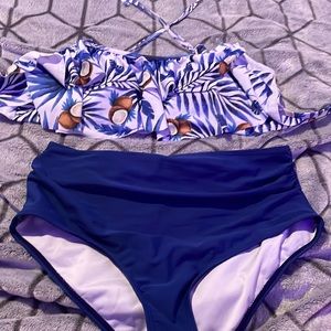 blue tropical swim set
